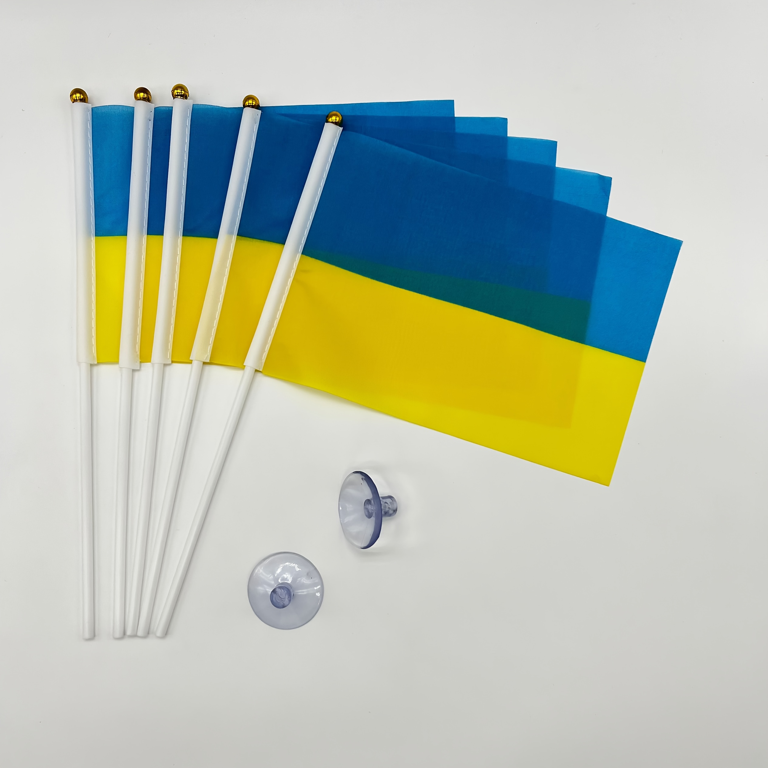 E-shop Ukrainische Flagge Handflagge mit Sitz - Strapazierfähiges Polyester, Blau & Gelb Streifen, Englischer Text, Ideal für Garten & Außendekoration,