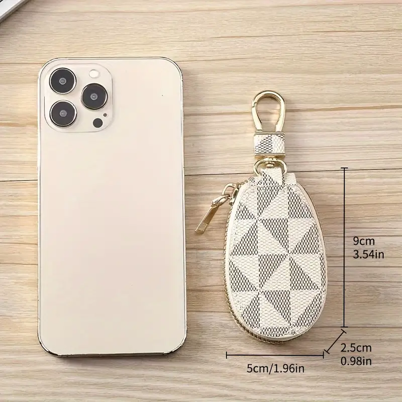 vintage style multi functional key handbag with zipper closure large capacity synthetic organizer for keys cards cash for wo key holder handbag everyday accessory durable zipper closure Product details 2