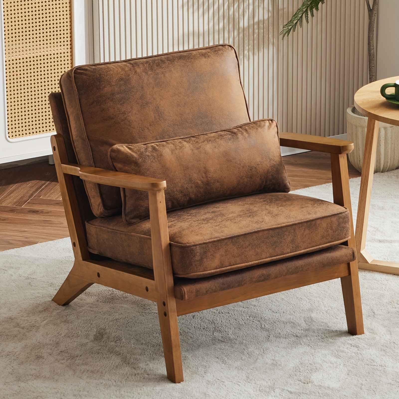 TEMU Bonnlo Wide Armrests Accent Chair Chair With Pillow Comfy Upholstered Chair Farmhouse Arm Chair TEMU Bonnlo Wide Armrests Accent Chair Chair With Pillow Comfy Upholstered Chair Farmhouse Arm Chair