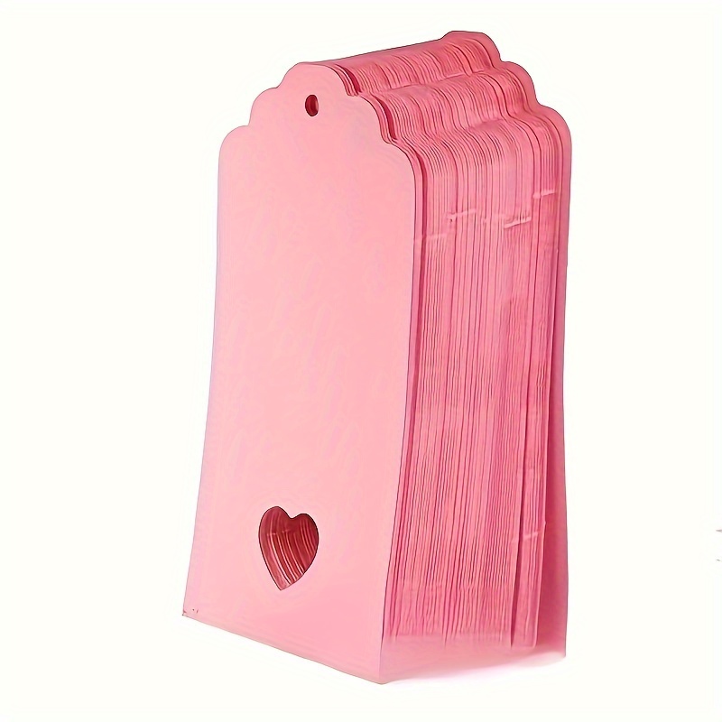 

50-pack Pink Paper Gift Tags With Hollow Heart Design And 10m Pink String For Gift-naming, Messages, Thank-you And Wishing Cards