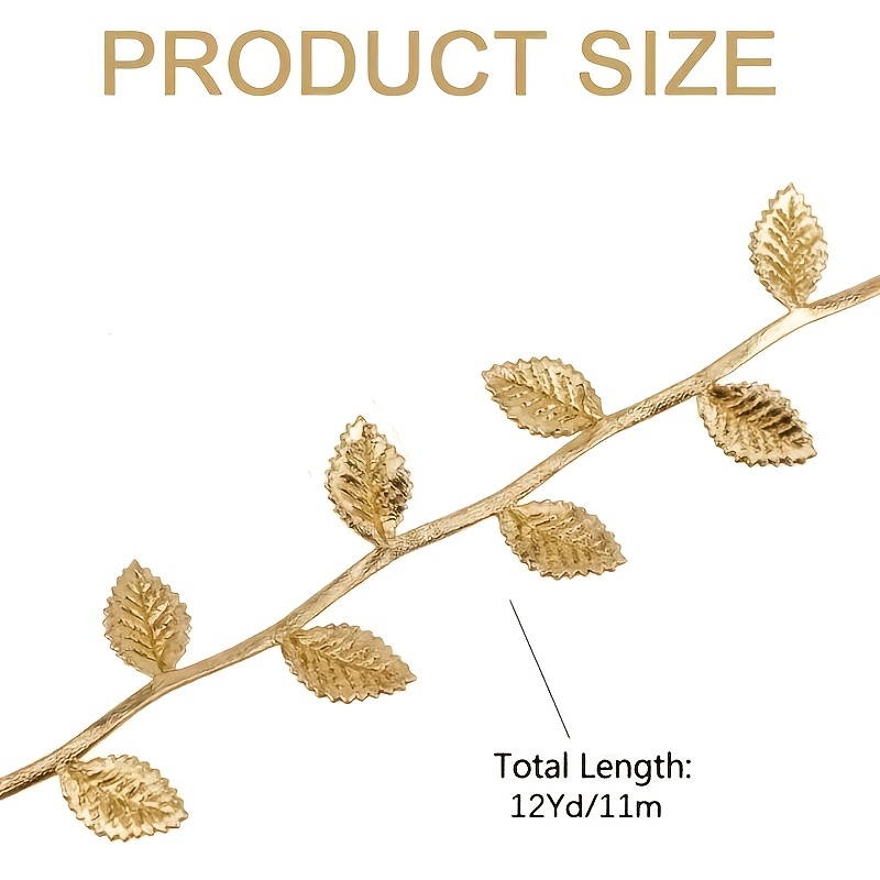 TEMU GDGDSY Rouleau de 11 mètres de ruban à artificielles pour couture et tissage, bords prédécoupés, guirlande de feuilles douces pour couronnes,