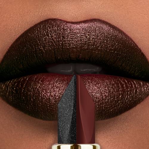 lipstick matte pearlescent red black