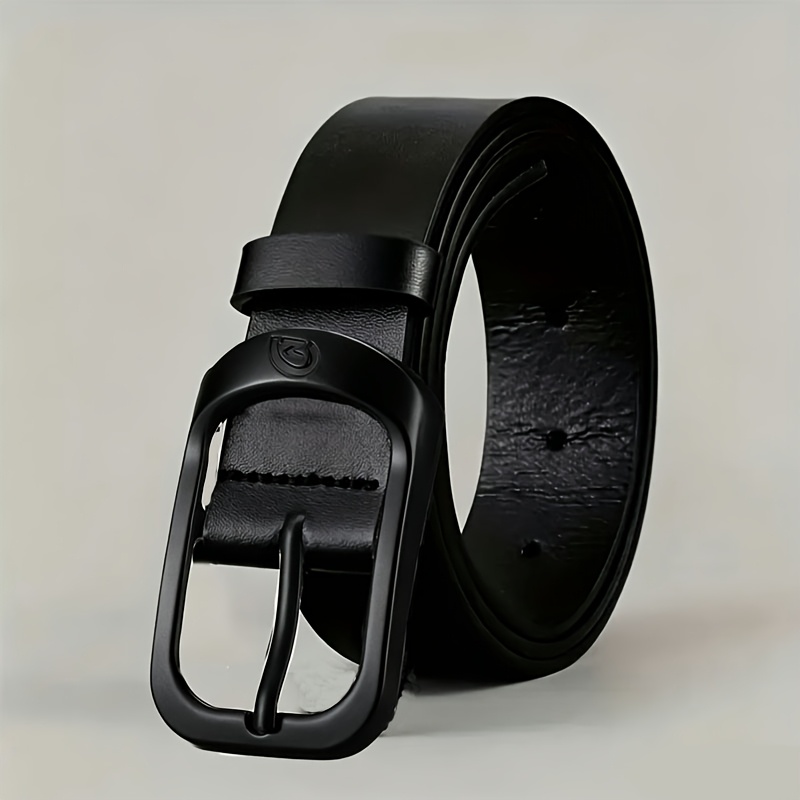 TEMU 1pc Men's Fashionable Pu Belt, Simple And Design, Smooth Buckle, For Men Daily Life, Party Festival Work