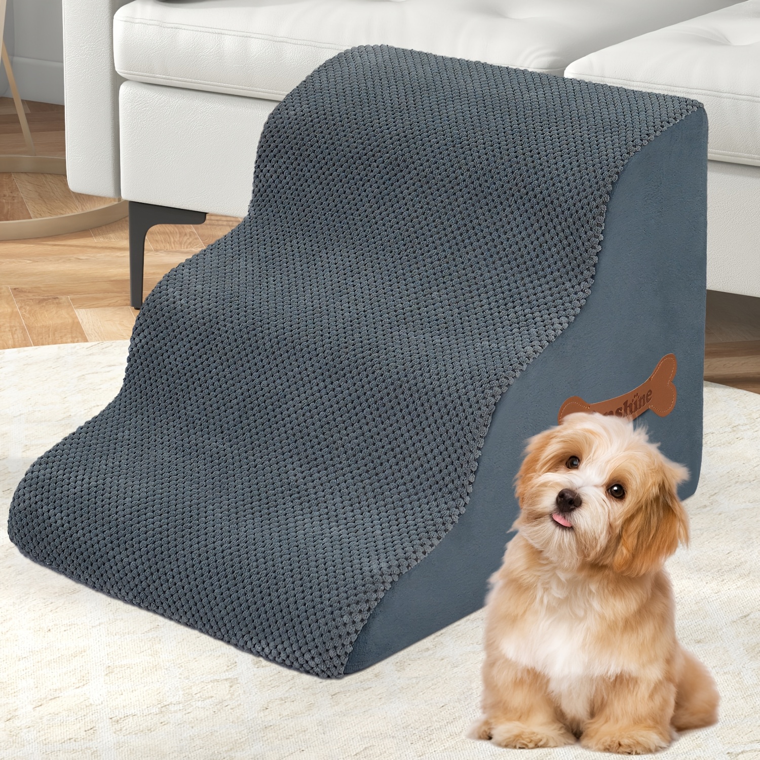 TEMU 3/4/5-tier Pet Ramp - Versatile For Bed, Car, Couch - Non-slip Dog Stairs For High Beds & Vehicles, Portable & For Small To Large Dogs