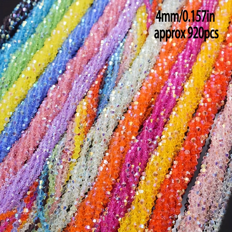 E-shop 10 Stränge 4 mm gemischte Farbe künstliche Kristall Bicone Glasperlen, lose Spacer-Perlen, Österreich, facettierte Kristallperlen für die