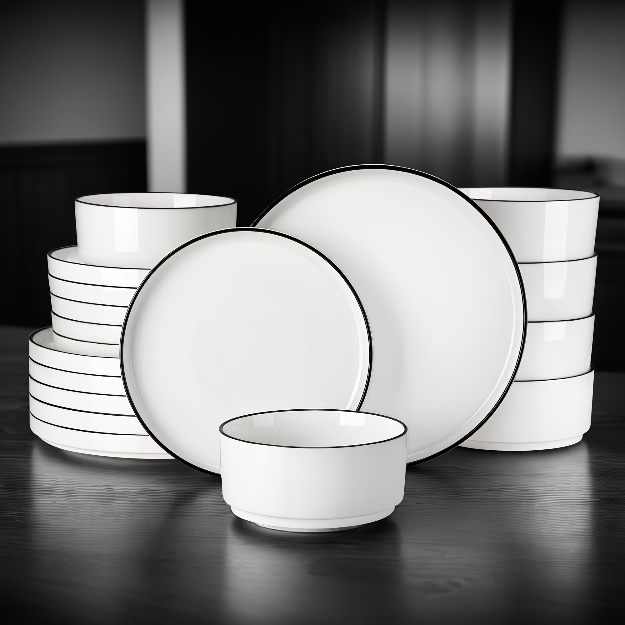 TEMU 18pcs Premium Porcelain Dinnerware Set, Service For 6