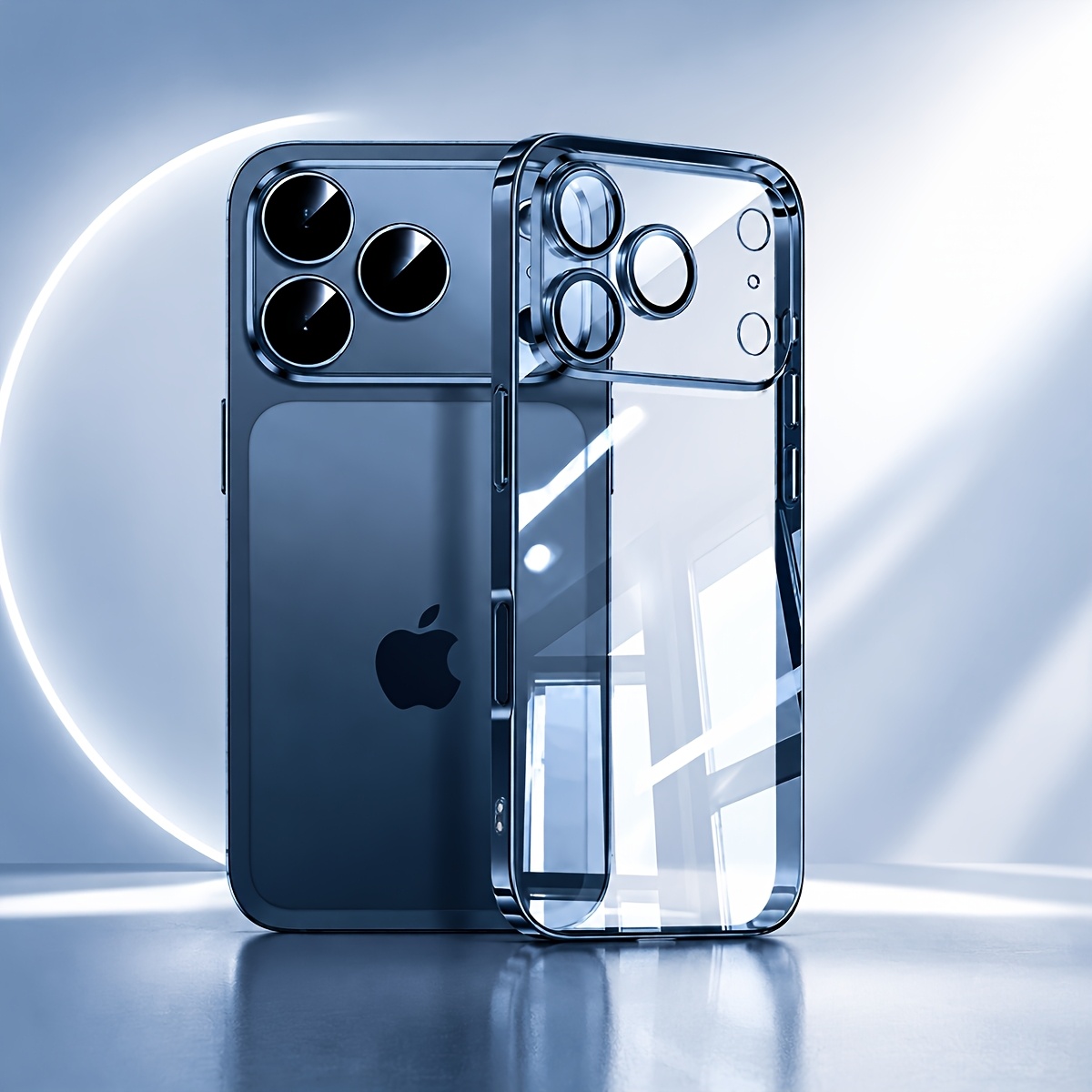 TEMU de lujo con chapado transparente a prueba de golpes, compatible con iPhone 17 16 15 14 13 Pro Max, 17pro, 17Promax, con protector de lente de