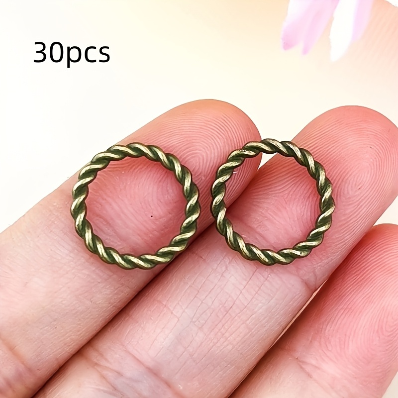 Image of 30pcs Band Ring Charm Connector, Loose Beads For Fashion Jewelry Making, Crafting Additions