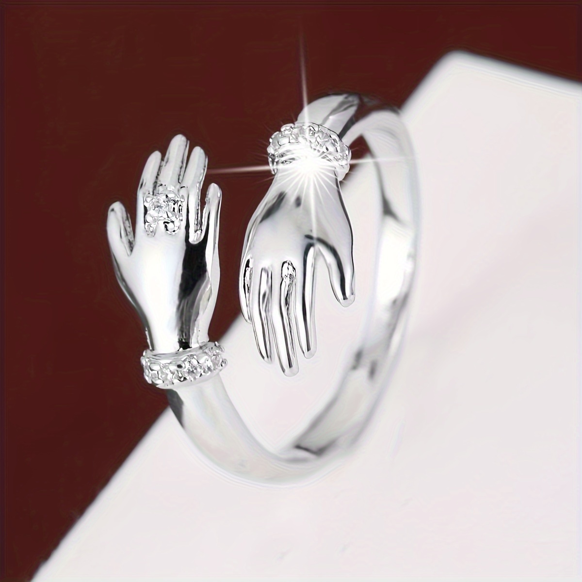 Fashionable And Delicate Hands Embrace , Featuring A Ring On Finger For Sweet And Cool Women To Wear As A Statement Piece