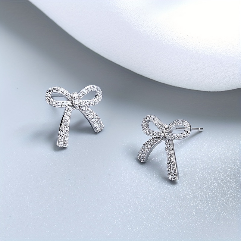 

1pair Fashion And Retro Bow Stud Earrings, Versatile And Easy-to-wear, Combine Well With Any Outfit