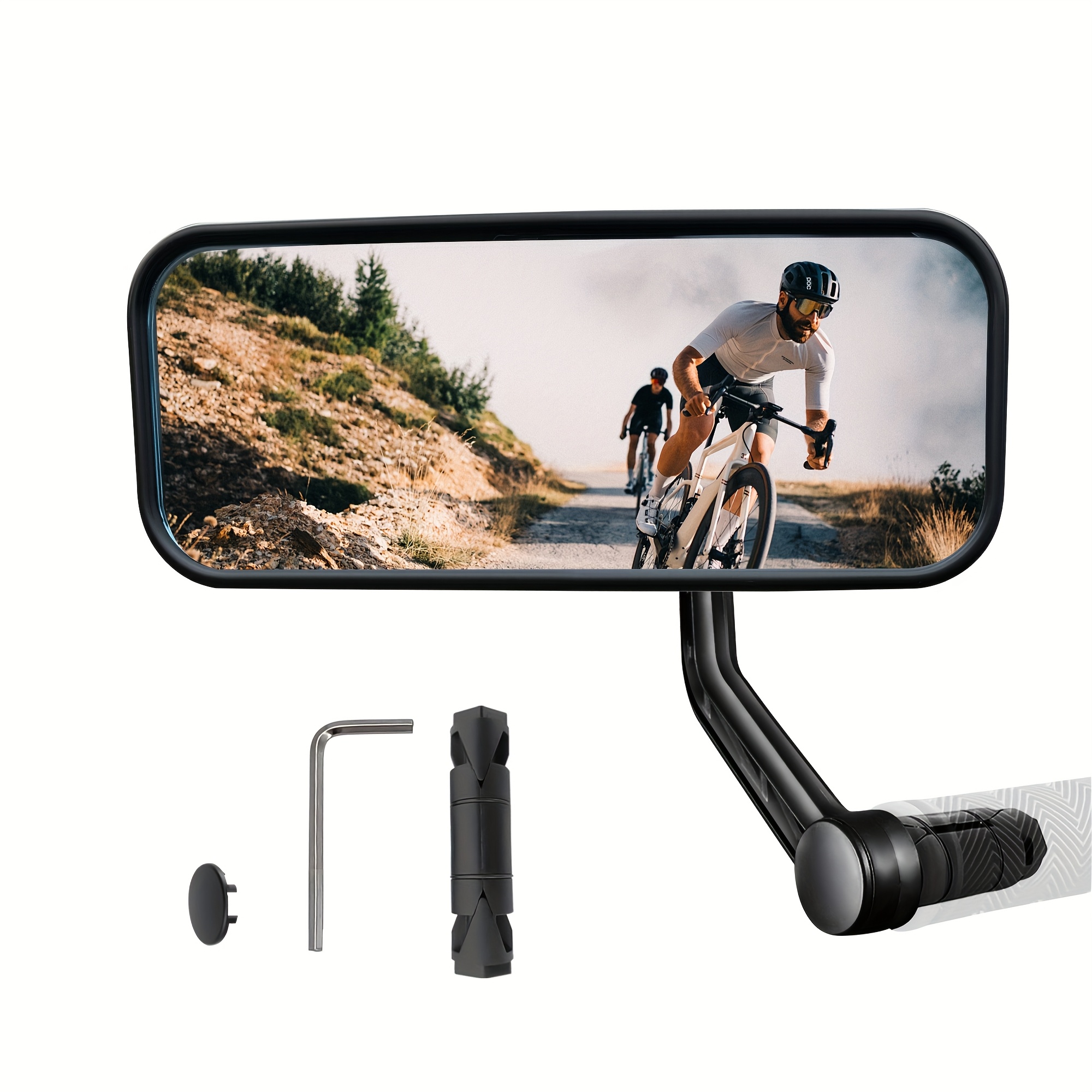 TEMU 電動自転車用ミラー - 凹面ガラスレンズリアビューミラー、耐傷性自動車用ガラス、広角リアビュー用カーブ形状 - 簡単取り付け
