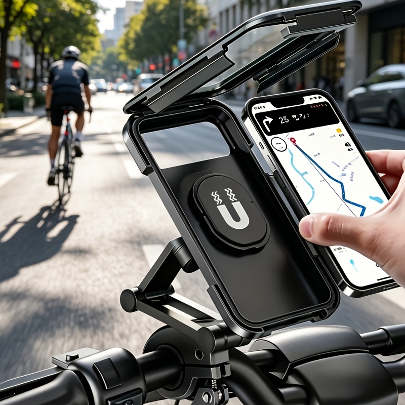 TEMU 1pc Motorcycle Bicycle Phone Holder | , Telescopic, For Bike And Scooter Navigation, Fits Smartphone Sizes, Stable On , Usable In Rain, Suitable