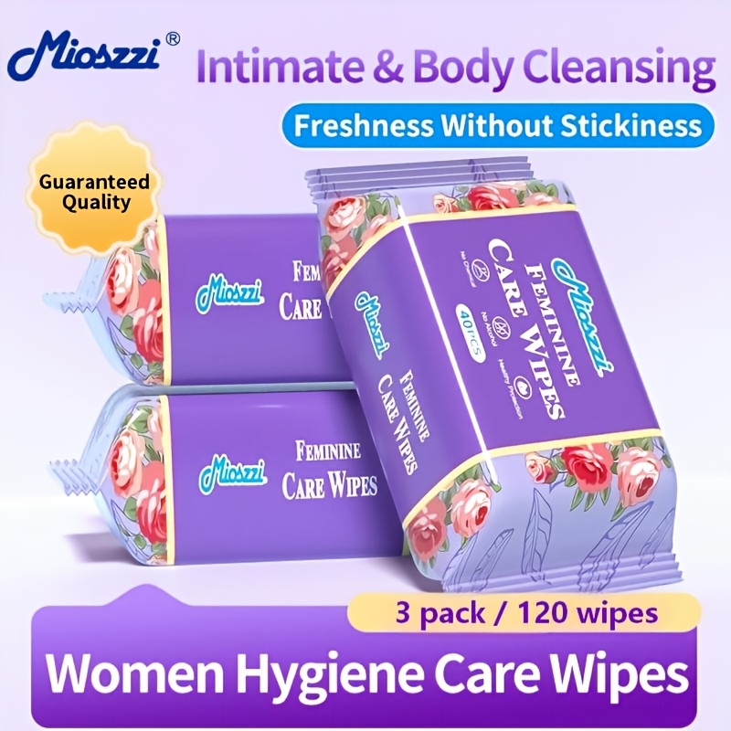 Portable Feminine Care Wipes, 99.9% Cleansing Wipes With Mint Scent, Odor Eliminating, Quickly Refreshes Private Area And Body Skin, Travel Pack Ideal For Outdoor And Daily Use, 3/6/12-pack