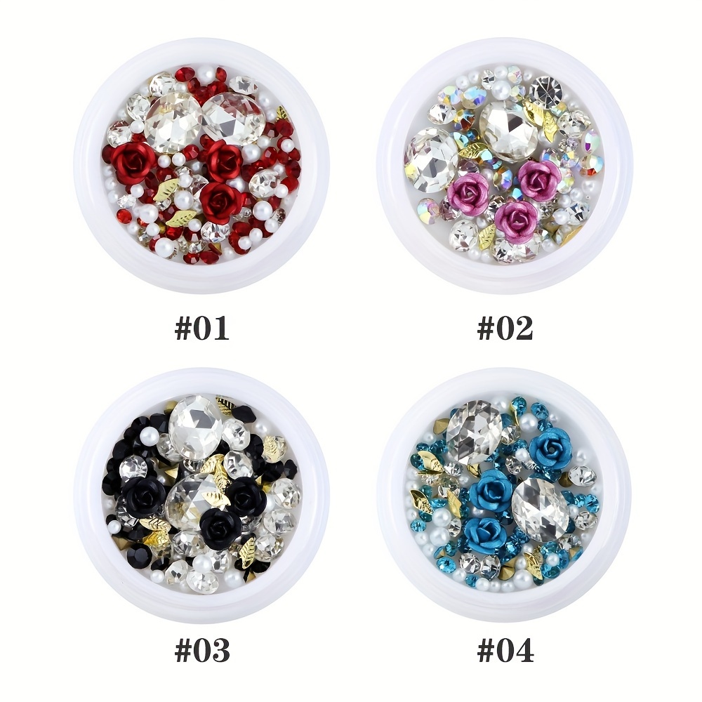 

10g/bottle Rose Tip Bottom Rhinestone Patches Charm Decorative Accessories For Silicone Mold Filling Material Diy Epoxy Resin Filler Valentine's Day