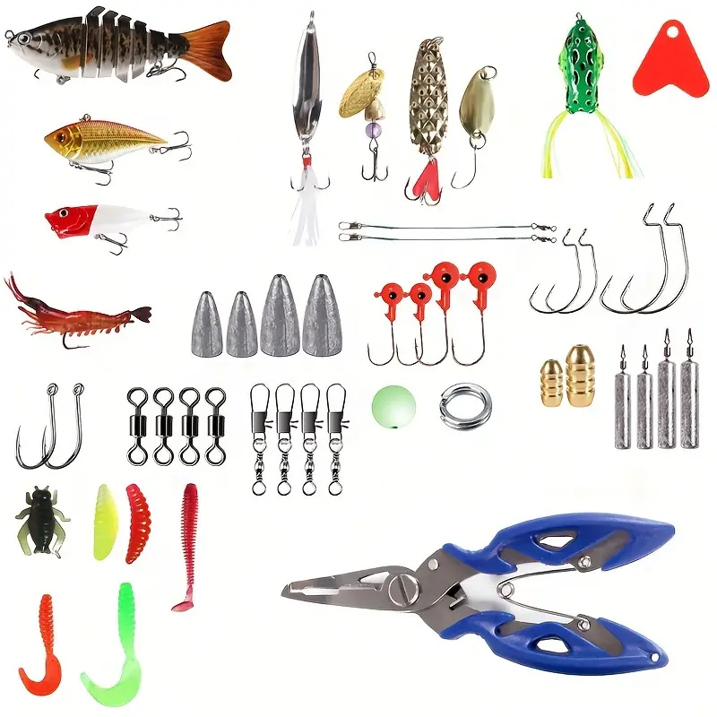 Fishing Lure Kit Hooks Pliers Fishing Accessories Tackle Box - Temu