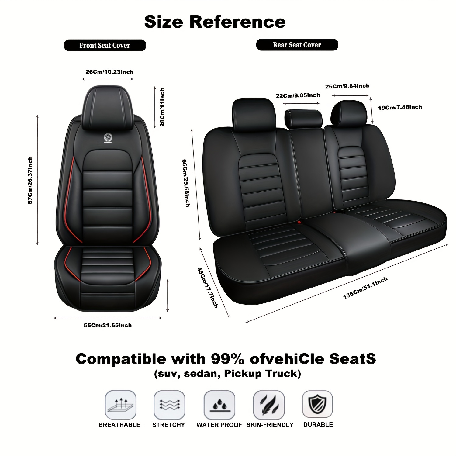 Fundas De Asiento Universal Para Skoda Kamiq 2019-2025 - Juego De 5 Asientos En Piel De Napa, Protección Completa
