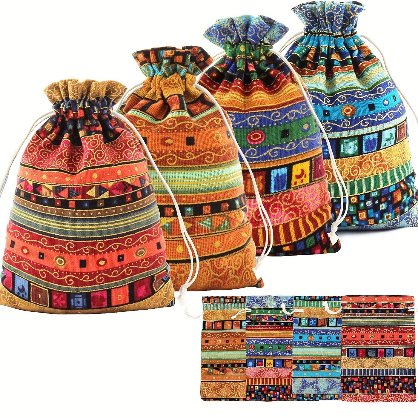 

24pcs Egyptian Jewelry Pouch Small Gift Bags With Drawstring Cloth Sachet For Coin Party Favor Retail Supply Wedding Holiday