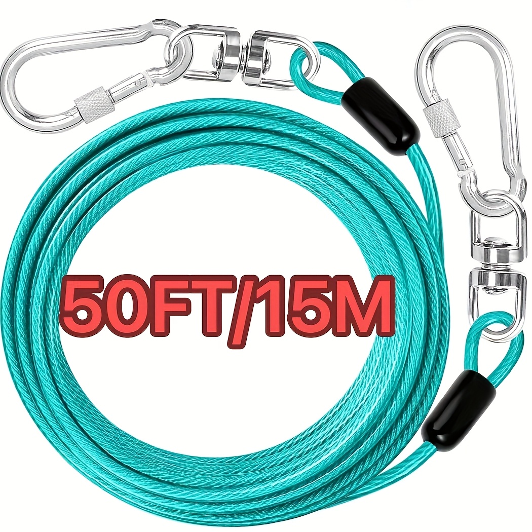TEMU Durable Alloy Leash, 125lbs Capacity - Heavy-duty Chain Lead For Small To Large Dogs Up To 125lbs - Outdoor Pet Tether With Coupler