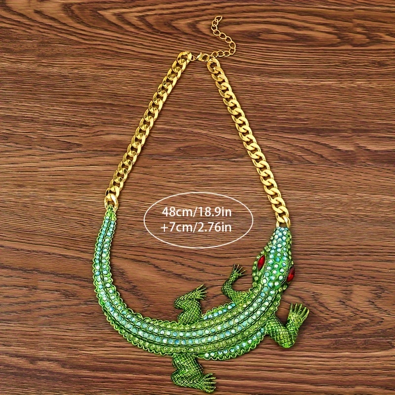 Exaggerated Large Crocodile Necklace for Halloween Party