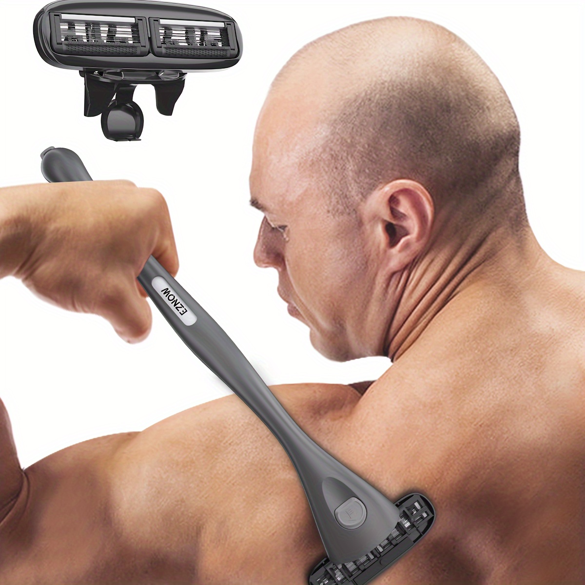 

Diy Back Shaver For Men - Mens Back Shaver With Ergonomic Long Handle, Included Replacement Extra Blade For Full Body Hair Shaver, Back & Body Hair Trimmer (shave Wet Or Dry)