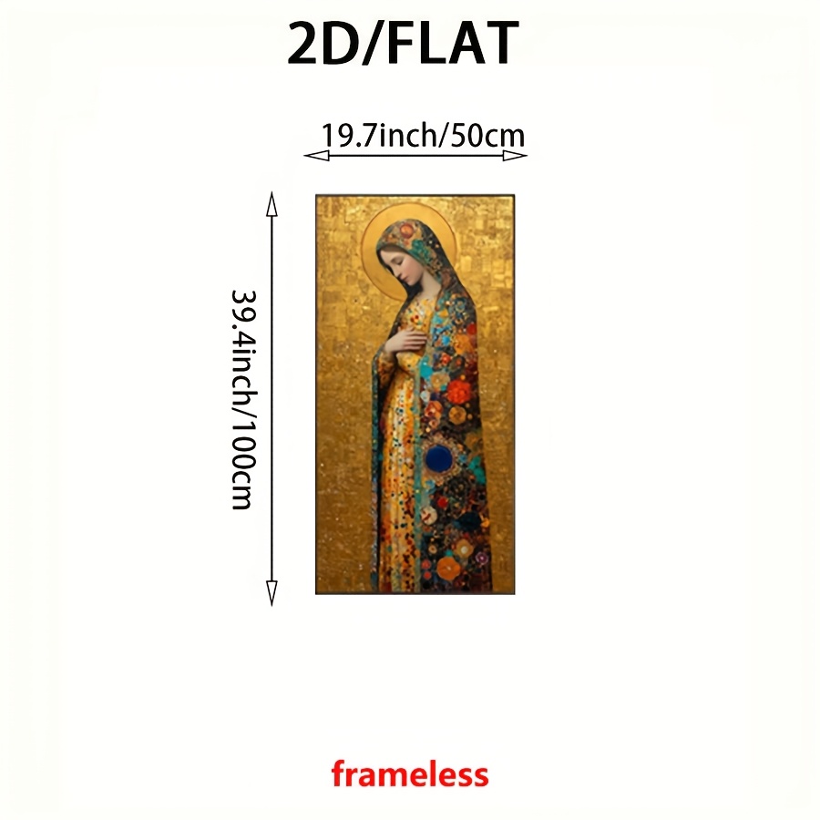 TEMU 2d Flat, 2d Flat, 2d Flat 1pc Large Canvas Painting Wall Decor, Frameless Modern Abstract Canvas Art, Religious Decor For Living Room, Bedroom,