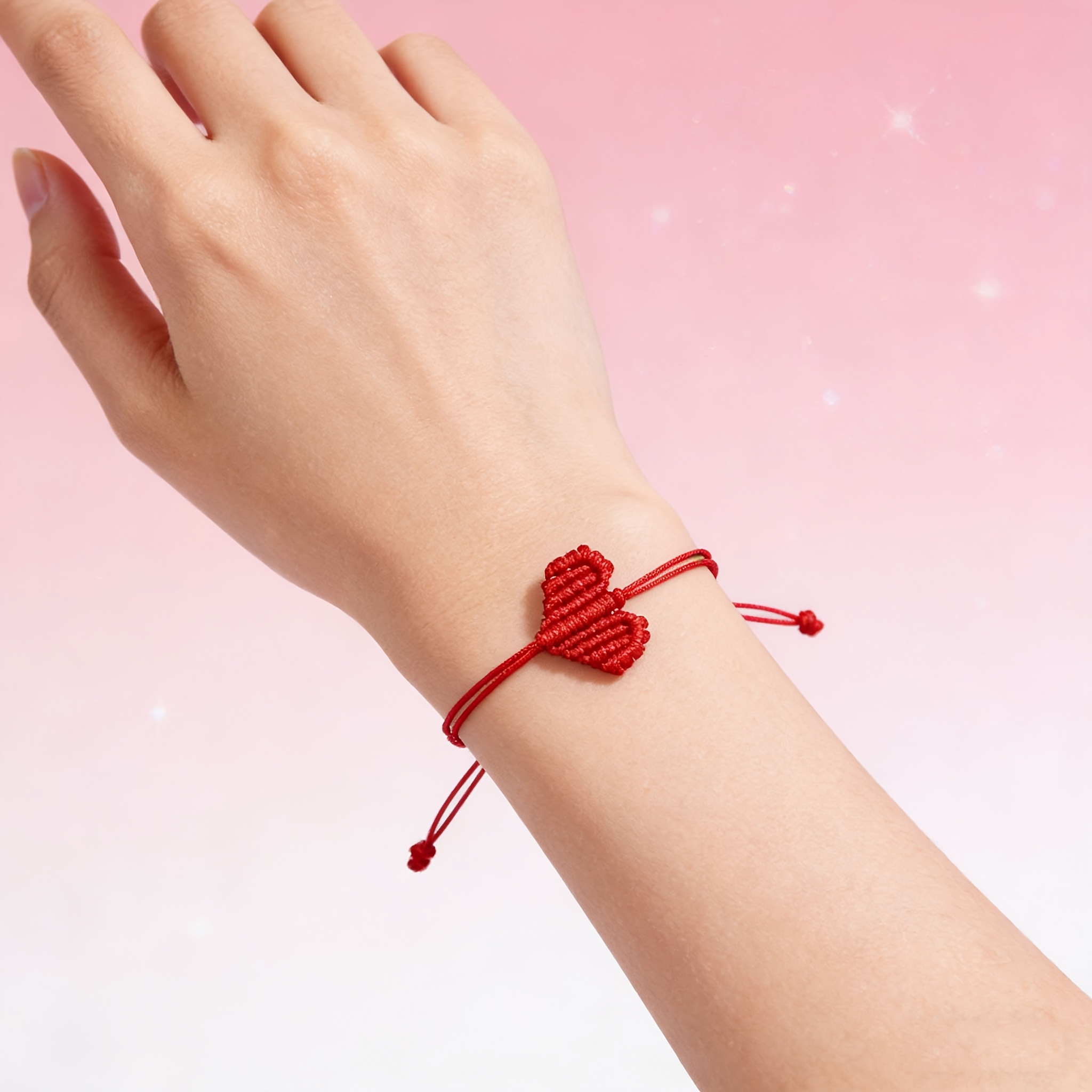 Set of 4 Handmade Heart-Shaped Bracelets, Unisex Gift
