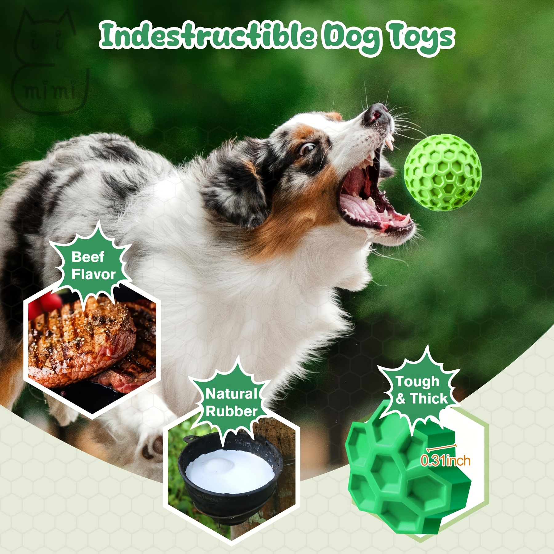mimi 2pcs heavy duty indestructible dog chew toys with   tough honeycomb rubber ball with hexagonal texture squeaky   non toxic aggressive chewer toys for large dogs all breed sizes   red black white durable chew ball for fetch tug of   fun interactive playtime easy to   for   squeaky balls for large dogs interactive balls for dogs   equipment large interactive dog ball Product details 4