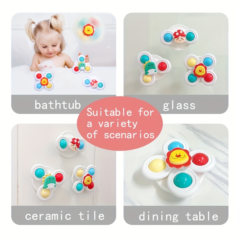 Suction Cup Spinning Top Toy for Fun Bath Time Play