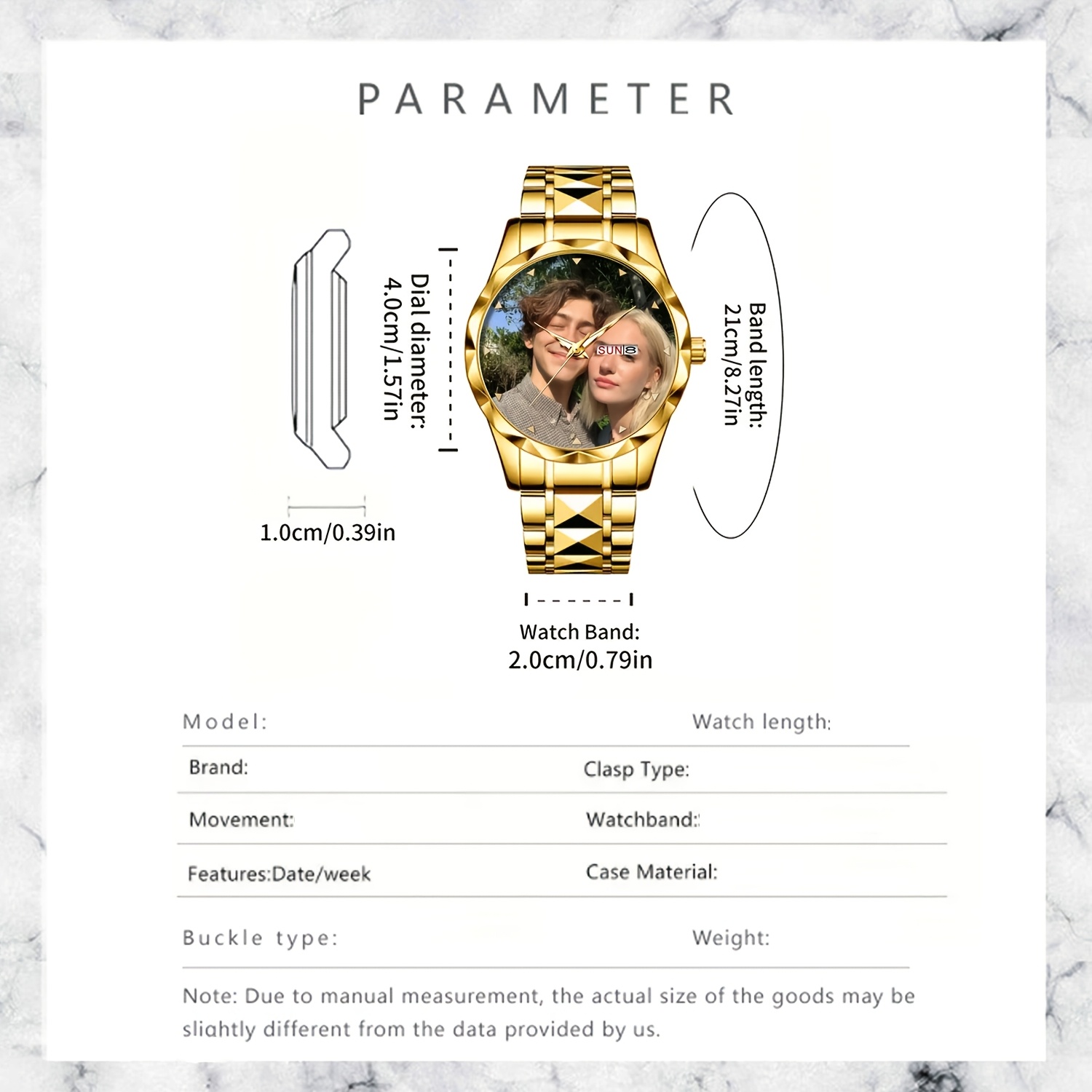 Personalized Photo/Text Watch with Customizable Dial for Men