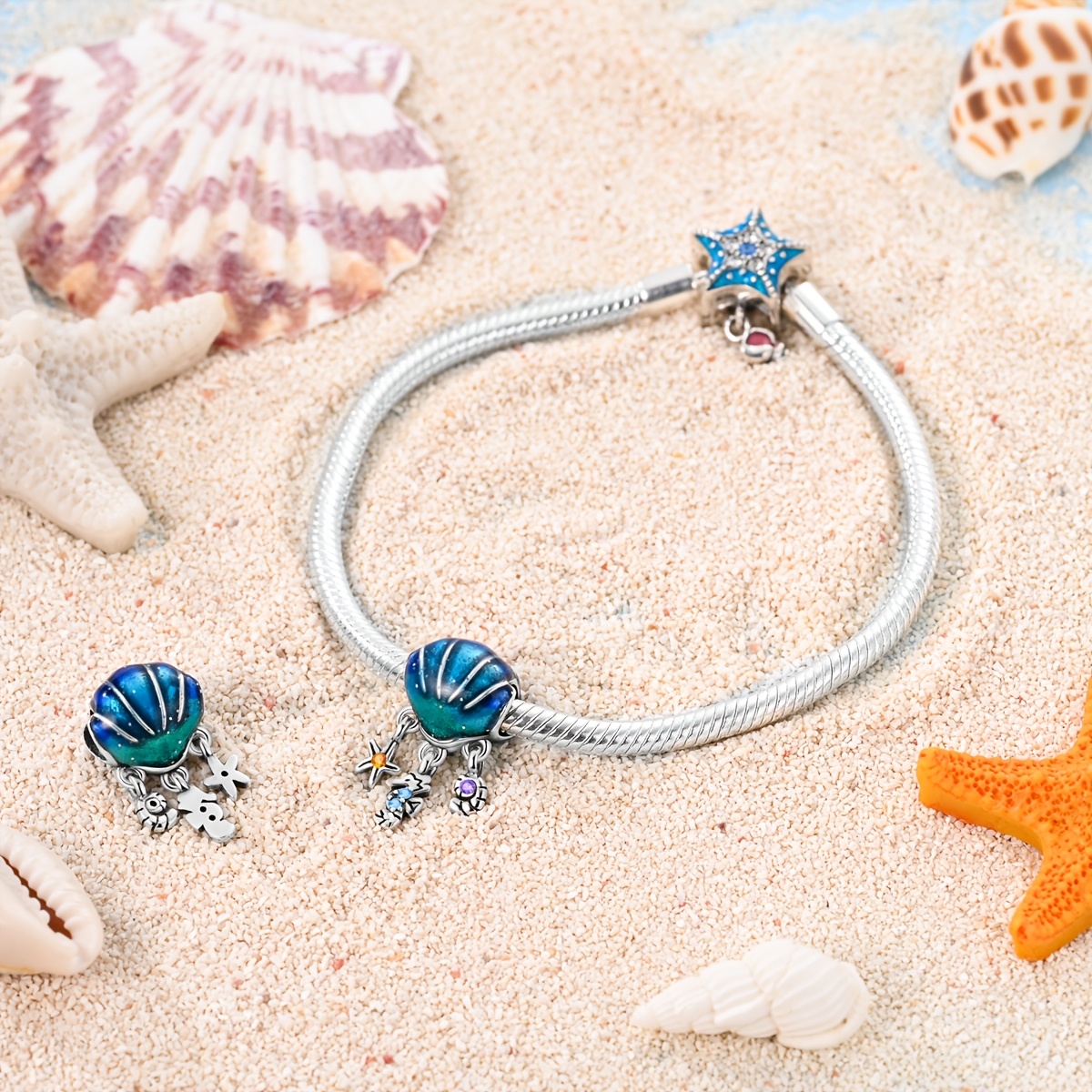 White Golden Plated Ocean Shell Tassel Charms for DIY