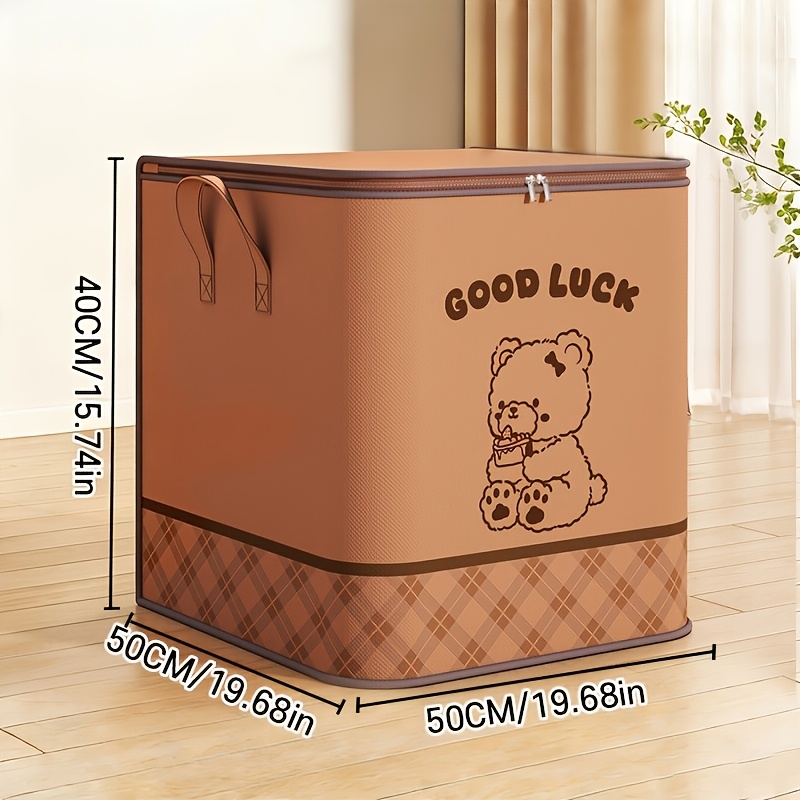 TEMU Clothing Storage Bag With Zipper And Reinforced Handle, Suitable For Blankets And Bedding, Space, Organizes Wardrobes, Bedrooms, Homes, Dorms,