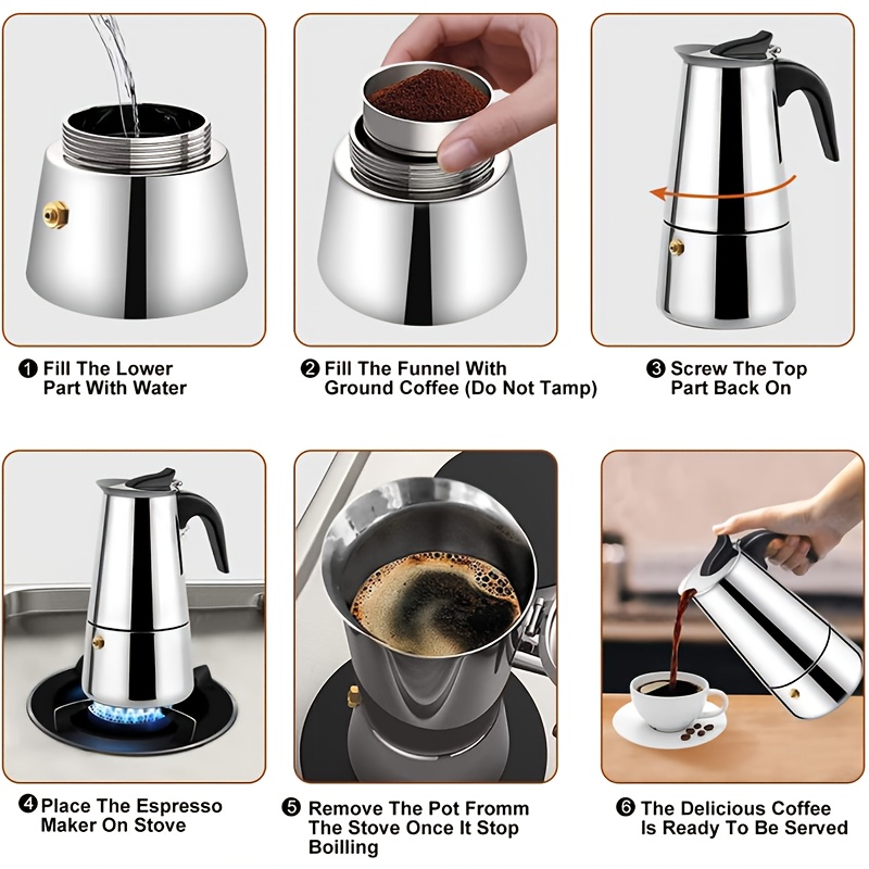 Stainless Steel Coffee Pot Percolator for Stovetop Brewing