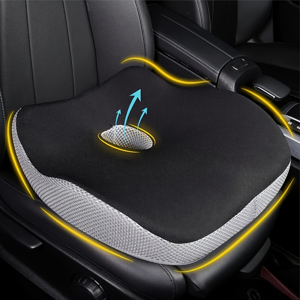TEMU Ergonomic Seat Cushion Suitable For Car, Office & Trailer - Breathable Mesh With Medium-soft Pu Foam , Portable Cushion For Prolonged Sitting,