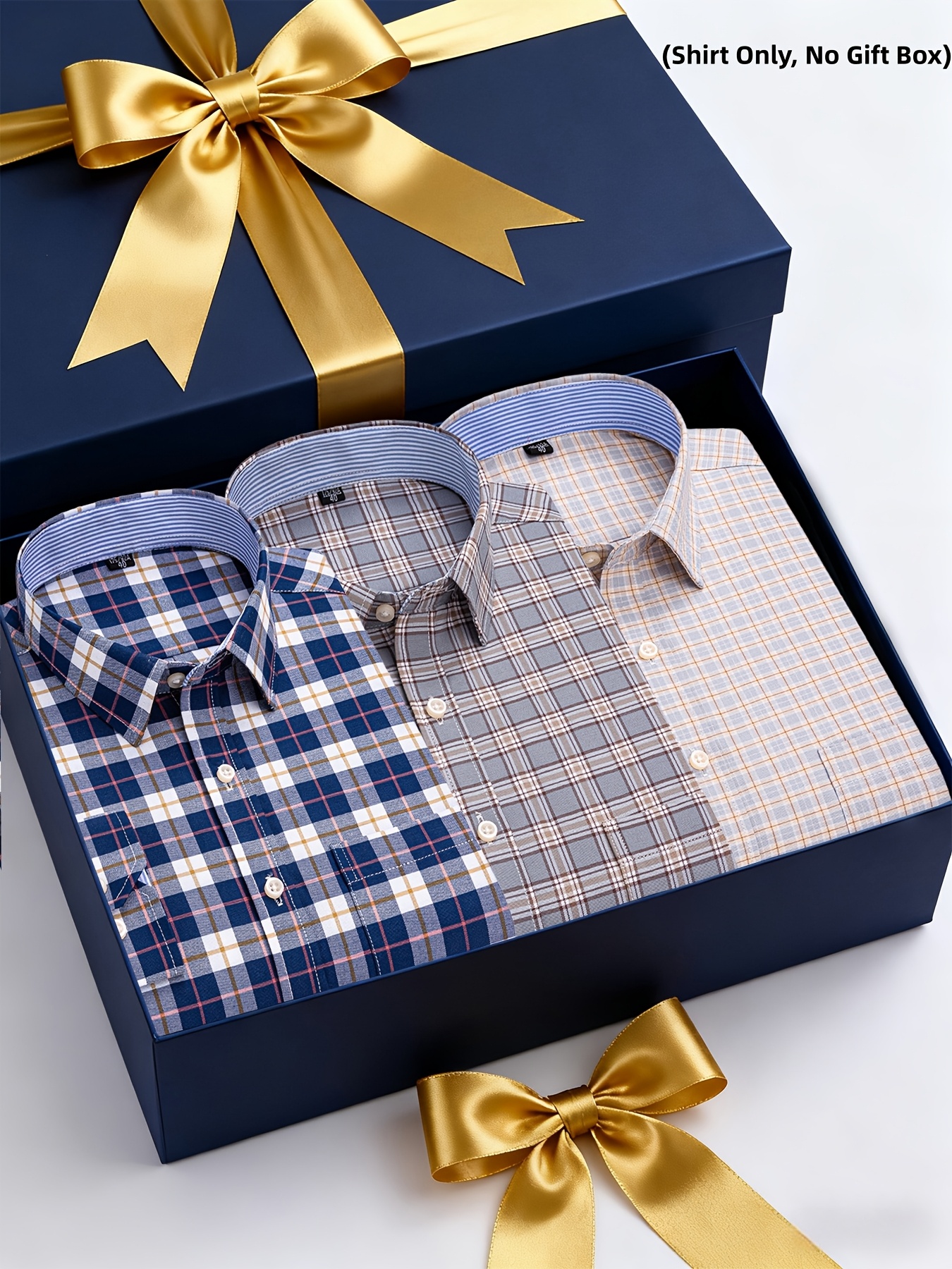 A Set of Three Pure Long-Sleeve Oxford Shirts with Embroidered Pockets on The Chest, Essential for Business Casual Outings, Suitable for Various Occasions, Available in Multiple Styles