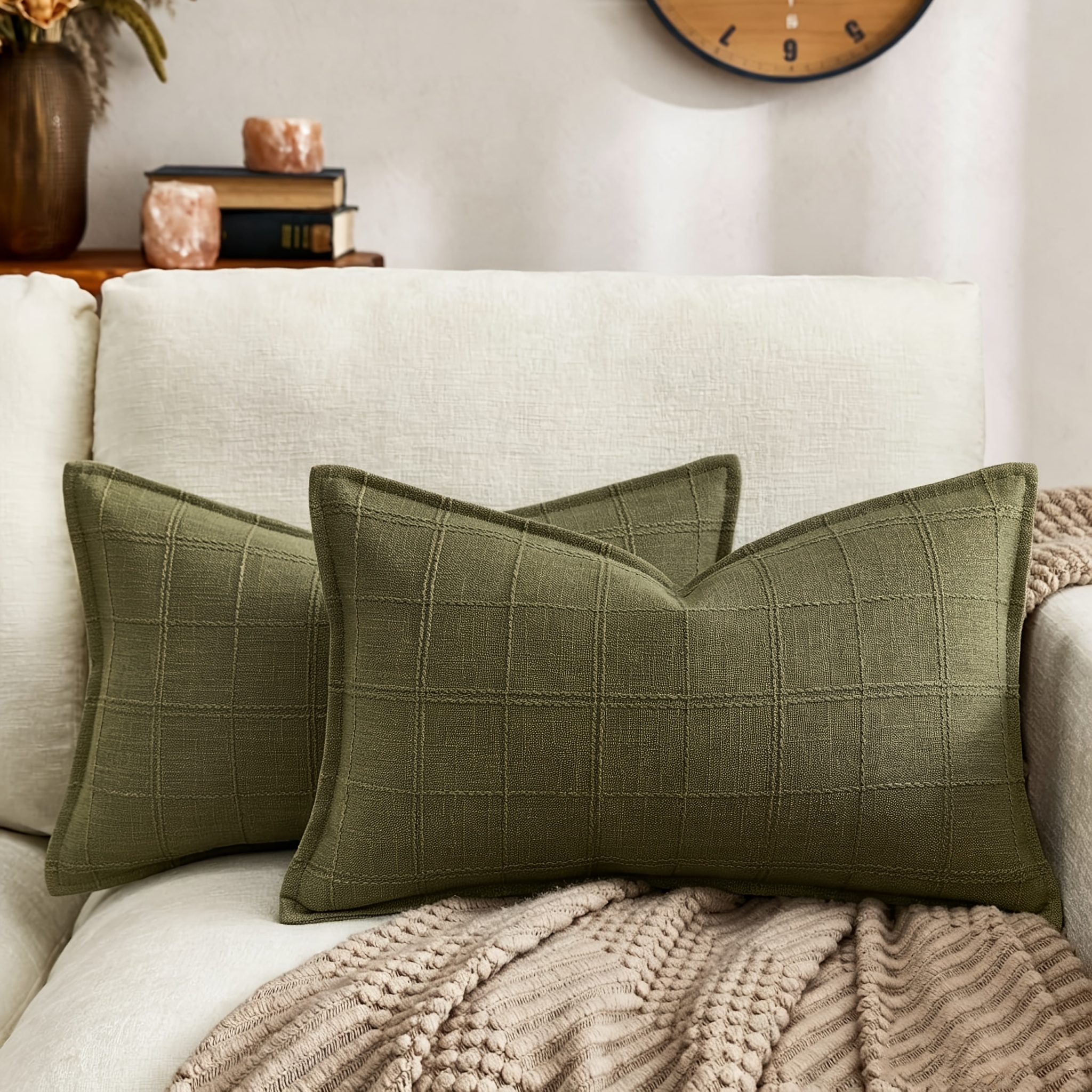 TEMU 2pcs Set, Wide Decorative Pillowcase, Style Waist Cushion Cover, Modern Bohemian Home Decoration, Suitable For Sofa Chair Sofa Bedroom Living