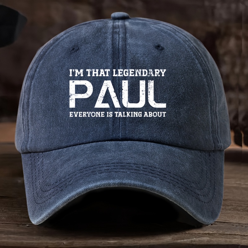 Yellow Baseball Cap with "I'm That Legendary Paul" Distressed Print