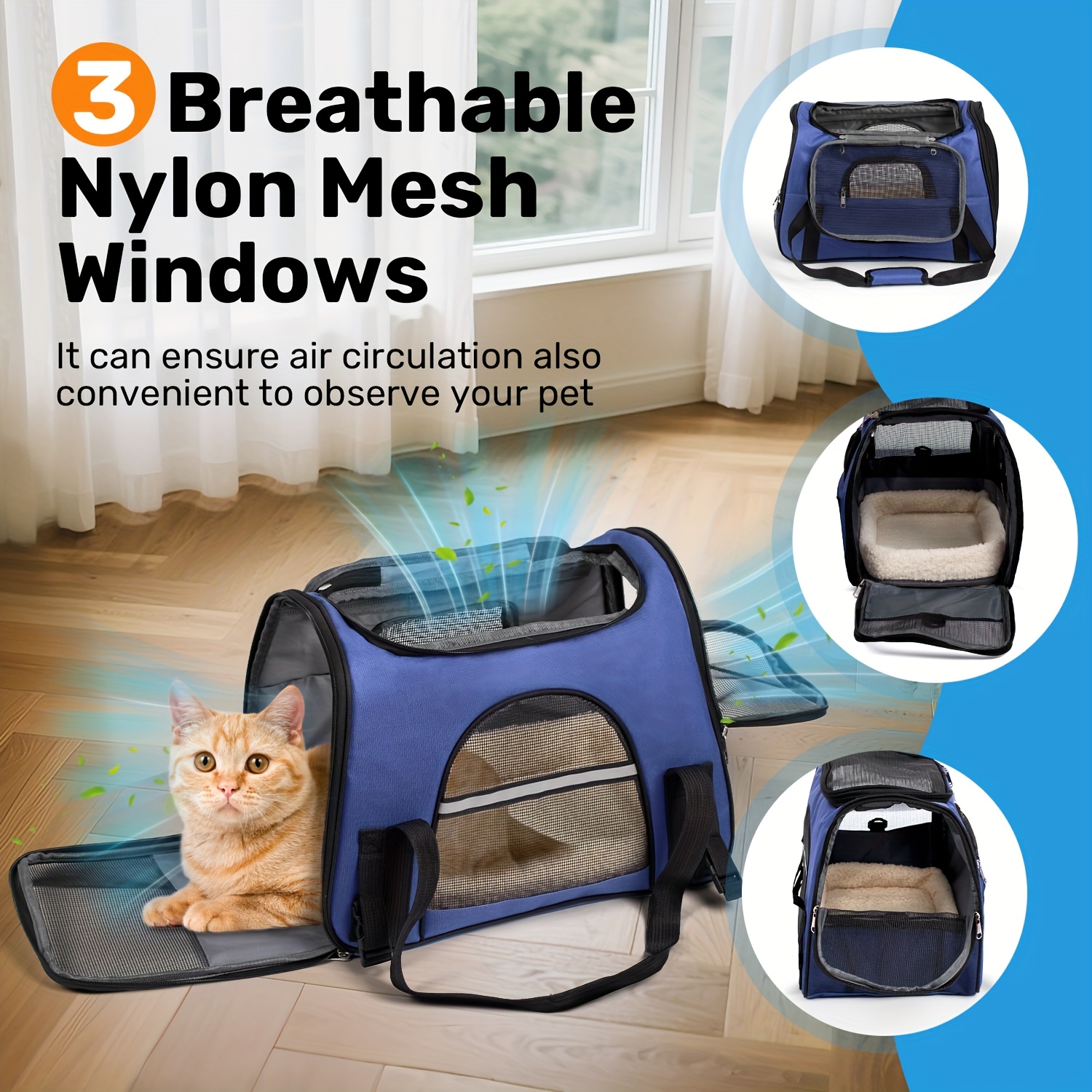 cat carriers for cats secure zipper anti escape   backpack   ventilated foldable   travel bag car airline approved collapsible cage with breathable design