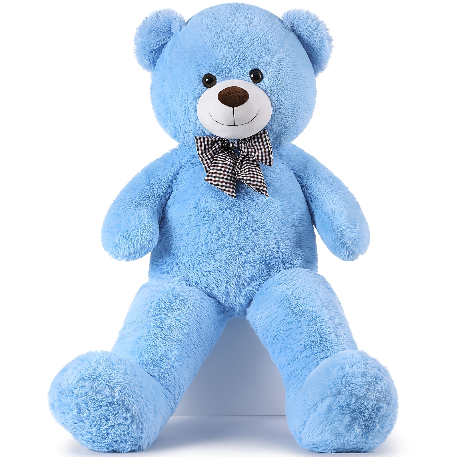 Image of Morismos Blue Bear 120cm, Xxl Large Cuddly Bear Plush Stuffed Animal Soft Toy Big, Kawaii Presents For Mother Girlfriend Boys Kids Girls Valentines Day Birthday Party Decorations