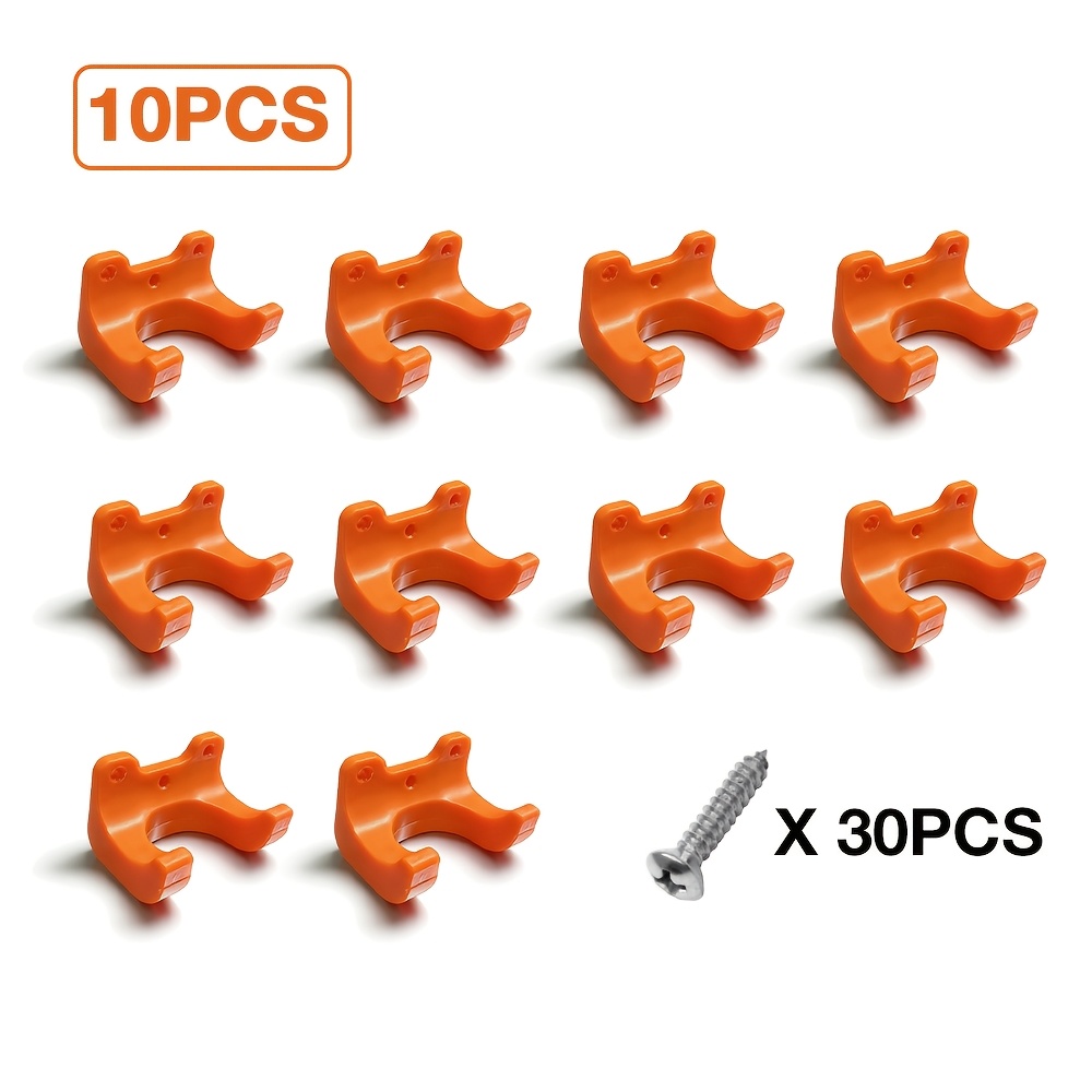 E-shop 10-tlg. Gartengeräte-Aufhänger mit 35-mm-Durchmesser-Haken für Besen/Schaufel/Rechen/, kompatibel mit langstieligen Werkzeugen, wandmontiertes