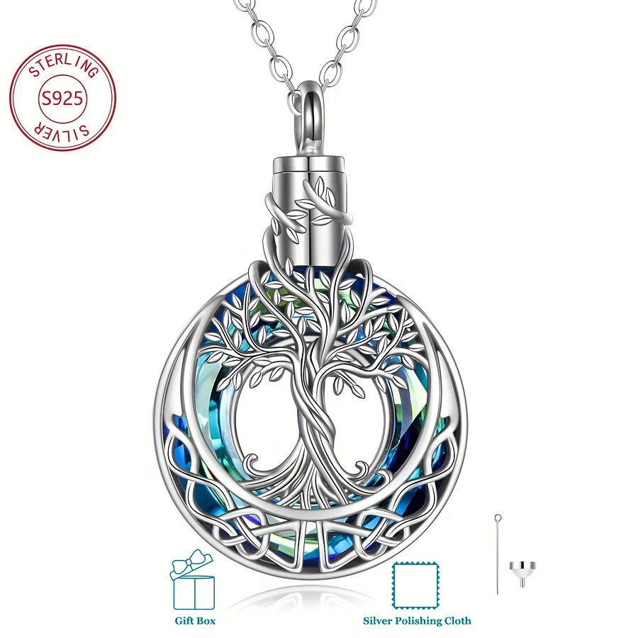 Tree of Life Urn Necklace in S925 Sterling Silver