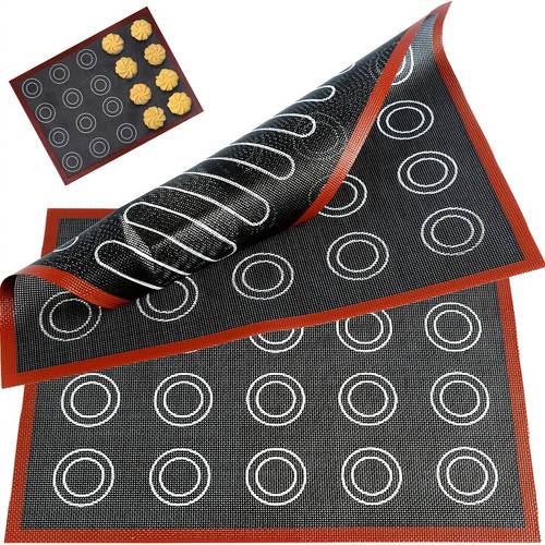 macaron silicone baking mats 30 48x40 64cm non stick heat resistant breathable multipurpose baking sheet with double side design for macaron muffin cookie