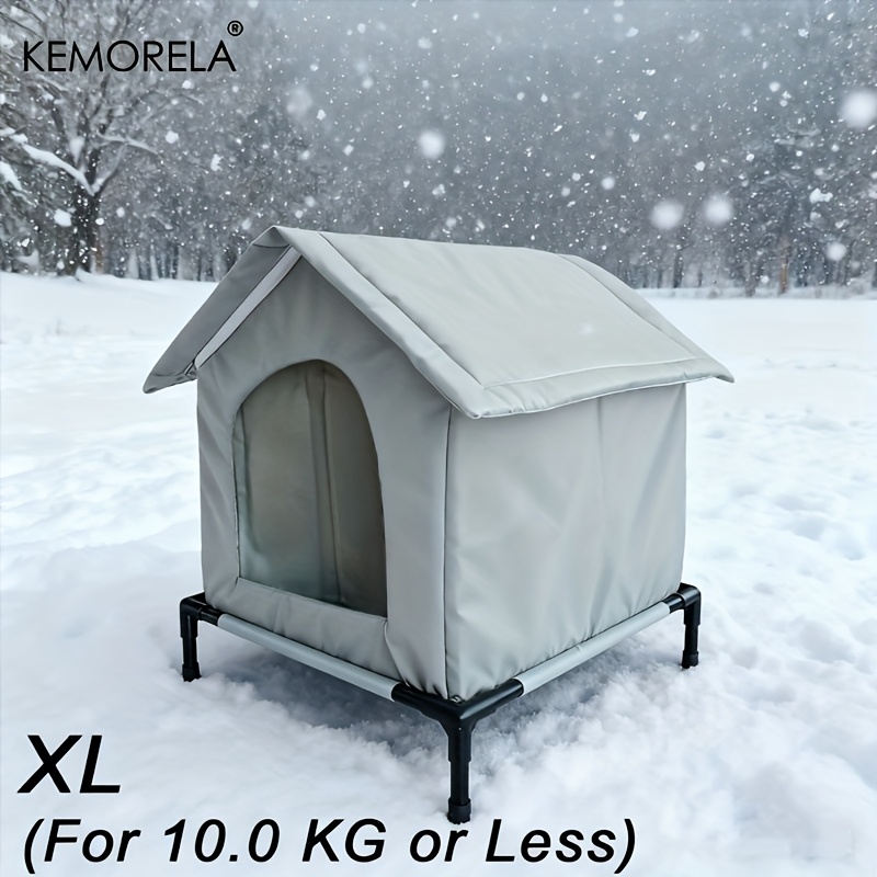 TEMU Kemorela [cold Resistant Cat Houses] Outdoor Cat Houses With Warm Mats And Cold Resistant Oxford Cloth | Large Enclosed Tents For All , Suitable For 10 Kg Or Less Pet, Dog House In Winter