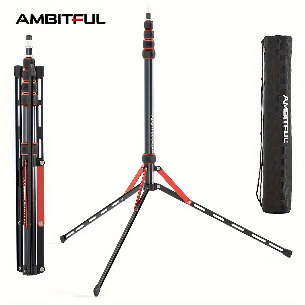 

Ambitful Gm220 Professional Photography Tripod Stand, 2.2m Adjustable Height, Aluminum Alloy, Pedestal-mounted Installation, Portable For Flash And Video Light Equipment - 2.5kg Max Load