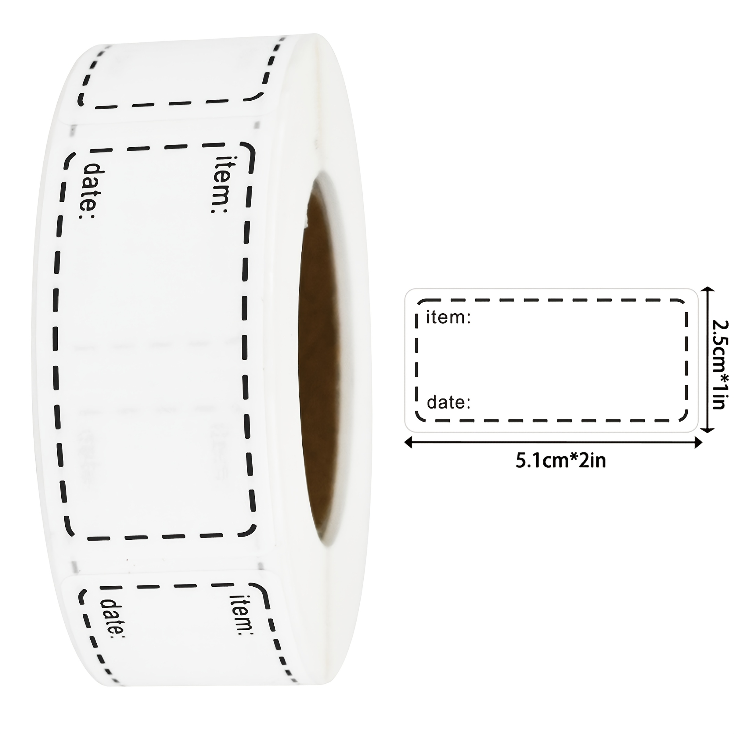 Image of 500pcs Of 1*2 Inch Food Storage Label Stickers For Home Kitchen, Freezer Labels For Food, Date Labels For Food Storage, And Tear-resistant, Suitable For Kitchen, School, Office, And Kitchen Supplies
