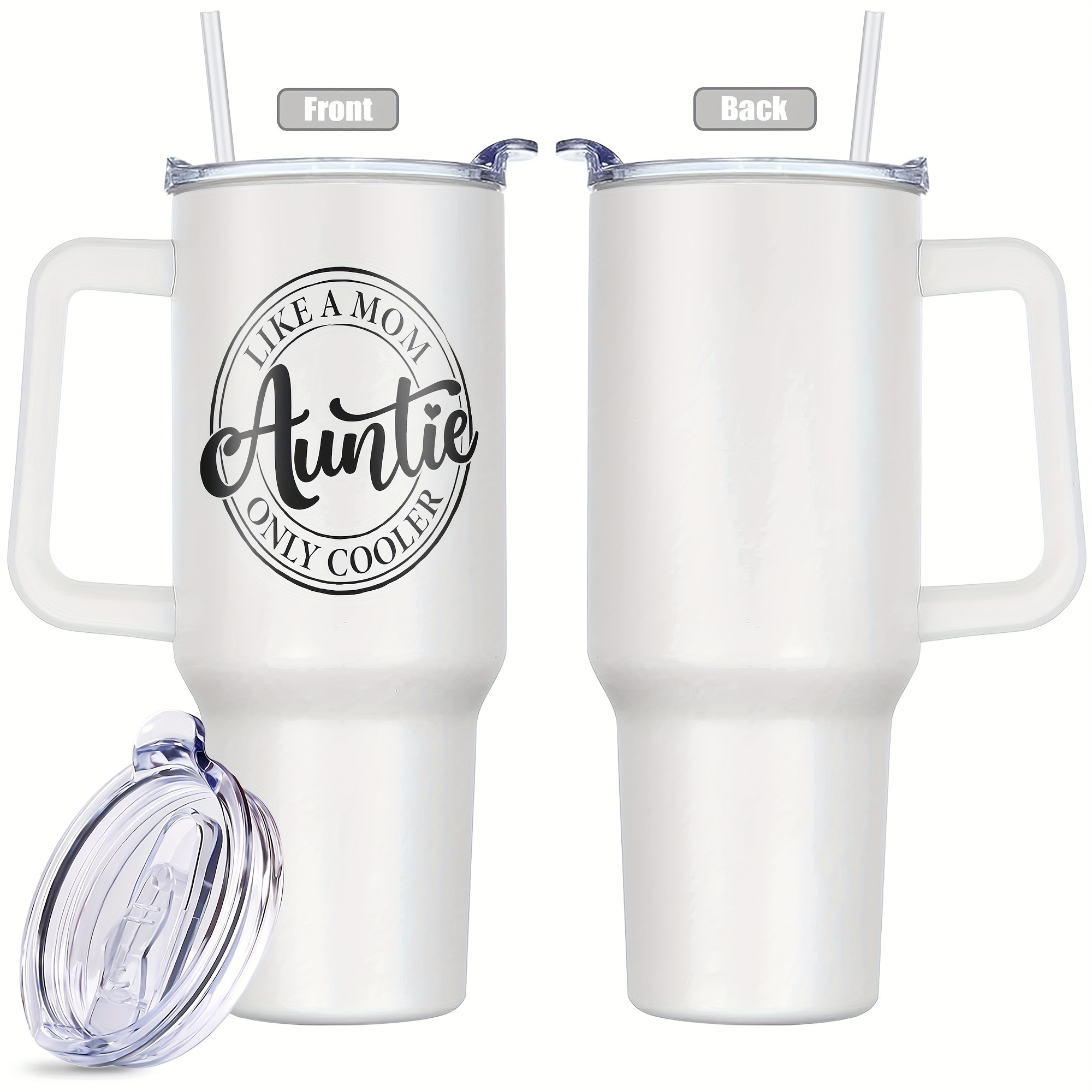 

1pc, Auntie Gift Tumbler - Aunt Gifts From Niece, Nephew - Gifts For Aunt, - Aunt Birthday Gift, Valentines Day Gifts For Aunt, Aunt Valentine Gifts - Gifts For New Aunt, To Be Aunt - 40 Oz Tumbler