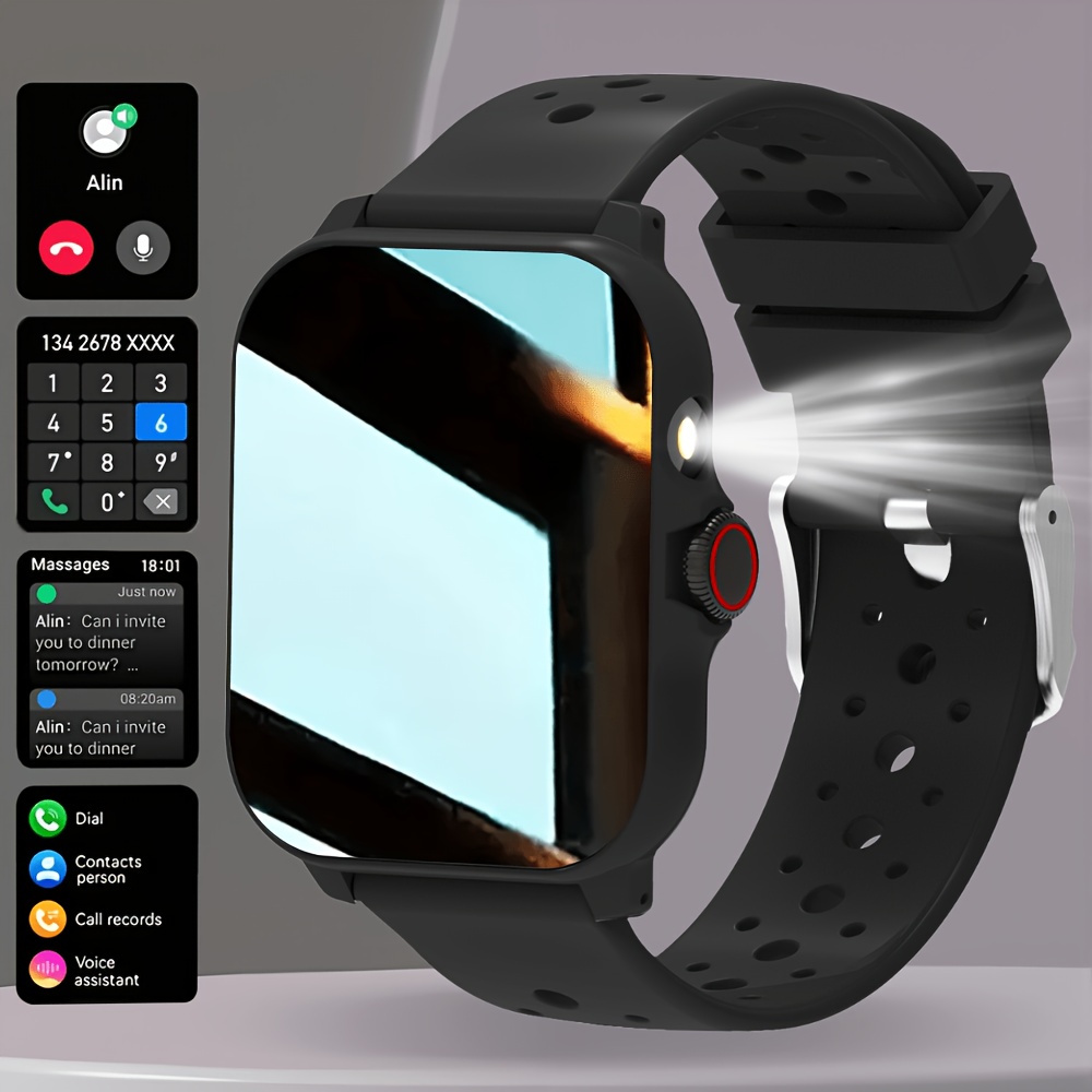 New Smartwatch for Men and Women | Valentine's Day Gift - Wireless Calling/Texting/Multiple Sports Modes/Remote Camera Control/Fitness Tracker, Compatible with iPhone and Android, USB Charging, Silicone Strap, Smart Connectivity, Modern Design