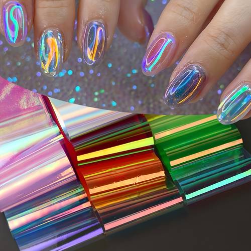 12 sheets of auro glass paper starry sky t nsfer nail stickers including ow colored glass foil t nsparent decal cubes and t nsparent starry sky designs womens chameleon nail art