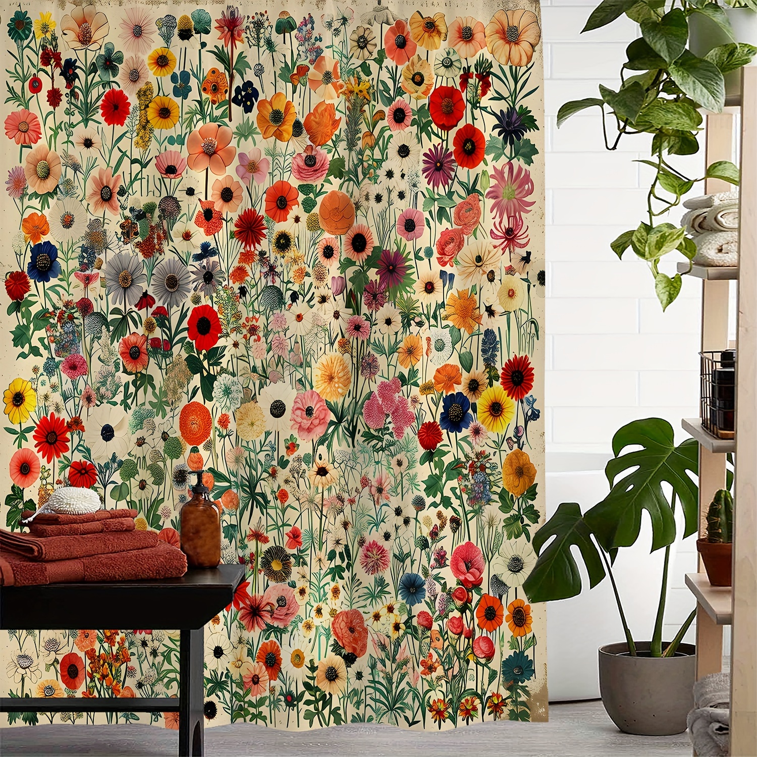 Floral Shower Curtain - Temu