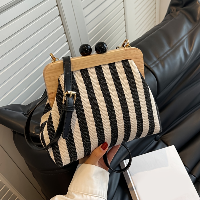womens trendy and fashionable striped exquisite crossbody bag with contrasting colors and adjustable shoulder straps simple and versatile elegant and fashionable suitable for going out for dates shopping commuting and work