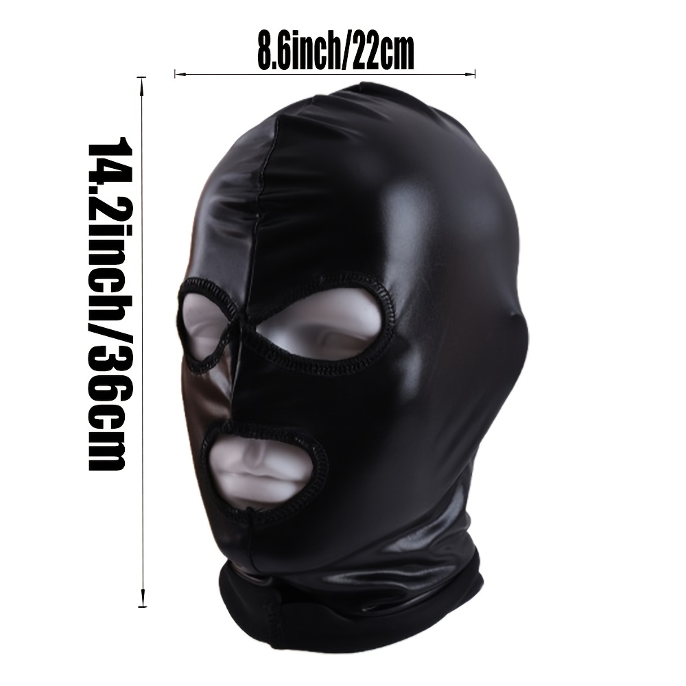 NOMLO Fashionable Black Mask, Soft Fun Cosplay Headwear, Ideal for Halloween, Christmas, Role Play, Bar Club Parties, LARP, Photography, Stage Performances, Youth Multi-Person Carnivals & Outdoor Gatherings, Medium Stretch Knit Fabric, Solid Color, Hand Washable